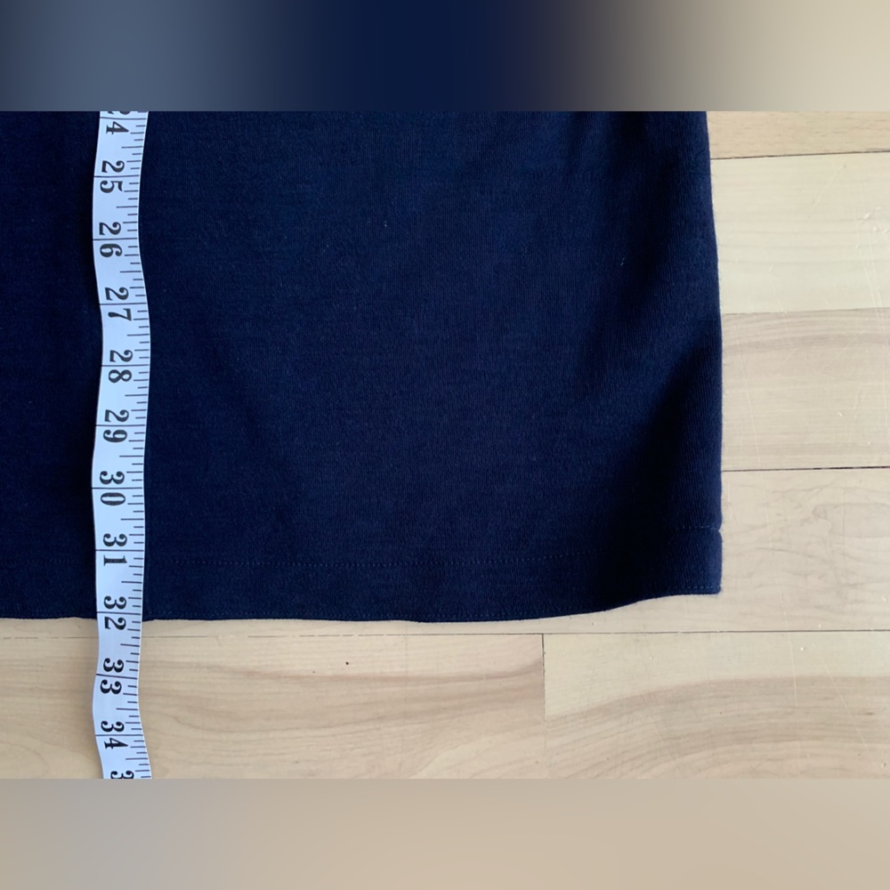 ALFRED SUNG - Navy Wool Pencil Skirt Midi Minimalist Tailored Designer - Picture 9 of 10